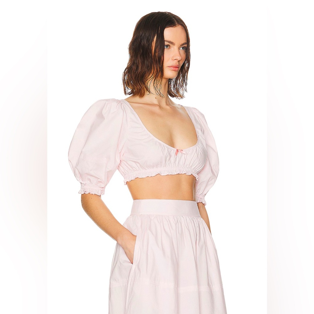 HELSA - Poplin Cropped Peasant Top - Size: M - Never been worn - not sold as set